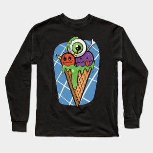 Spooky Eyeball Monster Ice Cream Long Sleeve T-Shirt